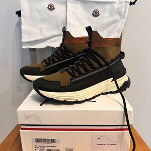 Moncler Black and Brown High-Top Sneakers